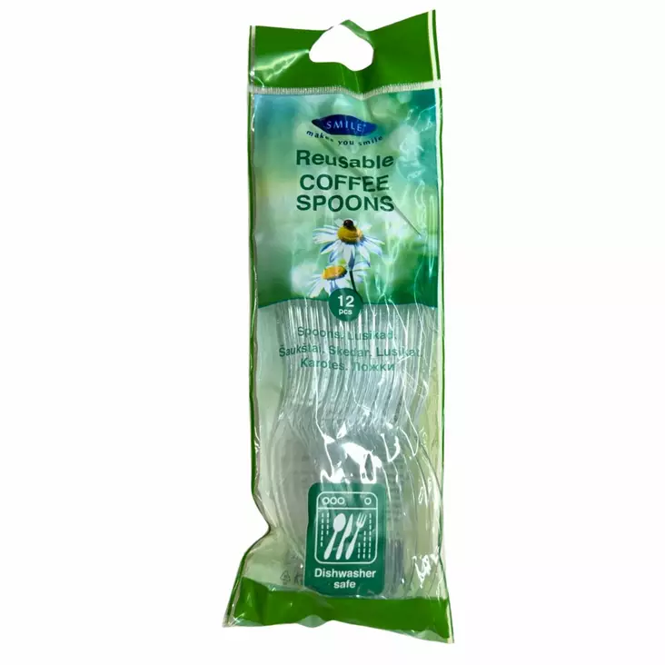 Uudelleenkäytettävät kahvilusikat 12kpl. - Kertakäyttöaterimet - 4741186000809 - 1