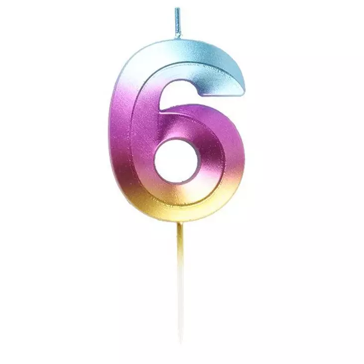 Kakkukynttilä Numero 6 - Juhlakoristeet ja -tarvikkeet - 6410416186269 - 1