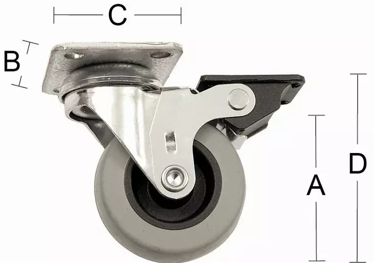 KALUSTEPYÖRÄ 4107 75 KUMI HARMAA - Kalustepyörät - 7317900077999 - 1