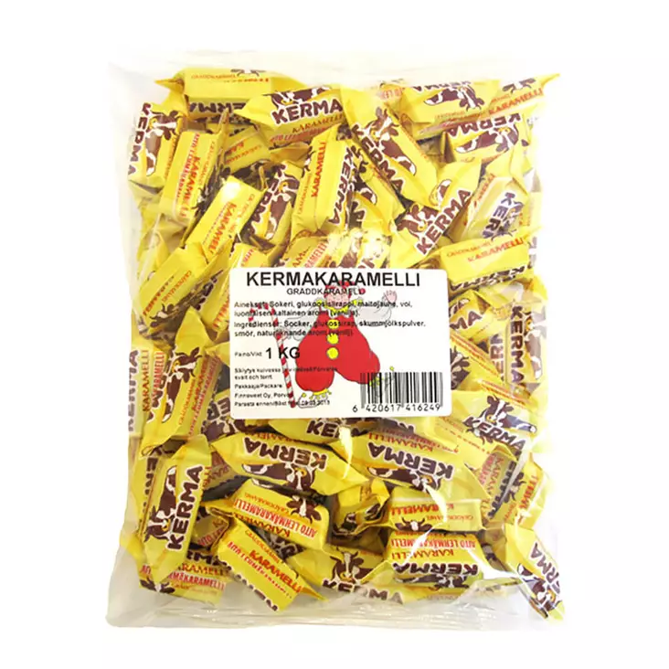 KERMAKARAMELLI 1KG - Makeiset ja naposteltavat - 6420617416249 - 1