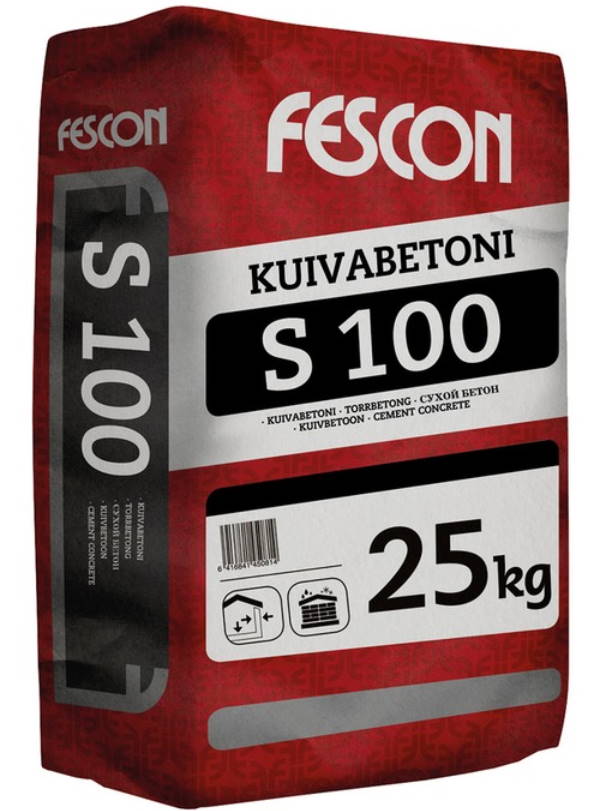 KUIVABETONI S 100 25 KG FESCON - Asfaltinpaikkaus - 6416841530219 - 1