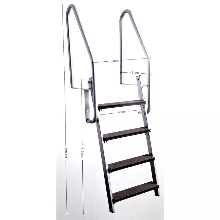 Laituritikas taittuva 4-askelmaa - Laituritikkaat - 6438168104119 - 1