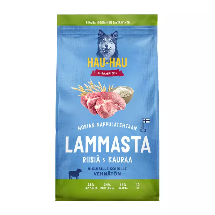 HHC Lammasta, riisiä&kauraa 12kg - Koiranruoat ja herkut - 6430076899019 - 1