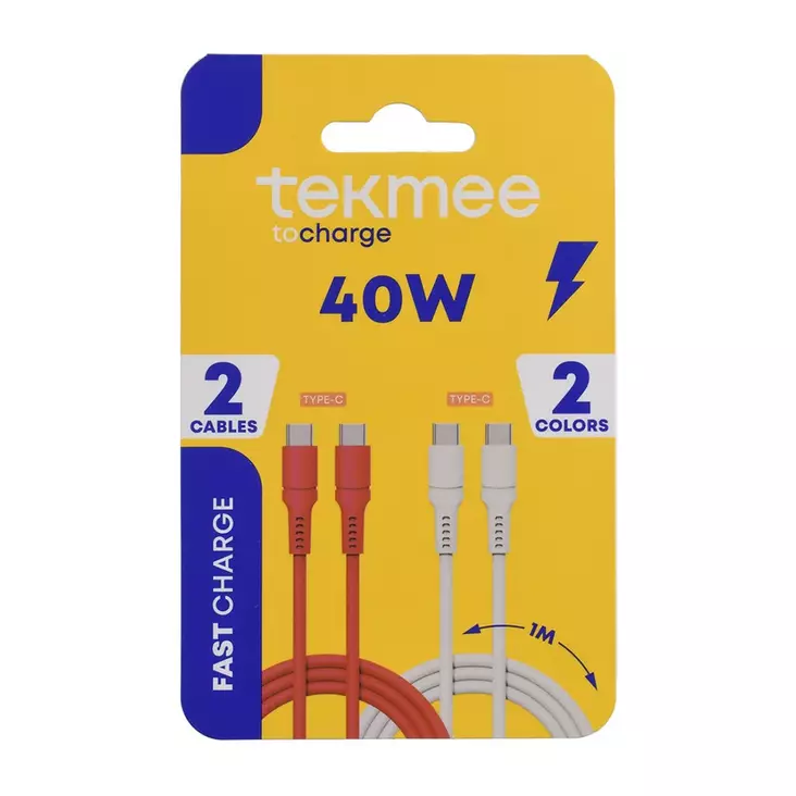 TEKMEE YOU&ME Pikalatausjohdot 1M 2KPL T - Puhelimet ja puhelintarvikkeet - 3661075376529 - 1