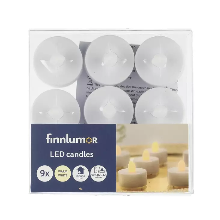 LED KYNTTILÄ 9 kpl sis. paristot - LED-kynttilät - 6410416313269 - 1