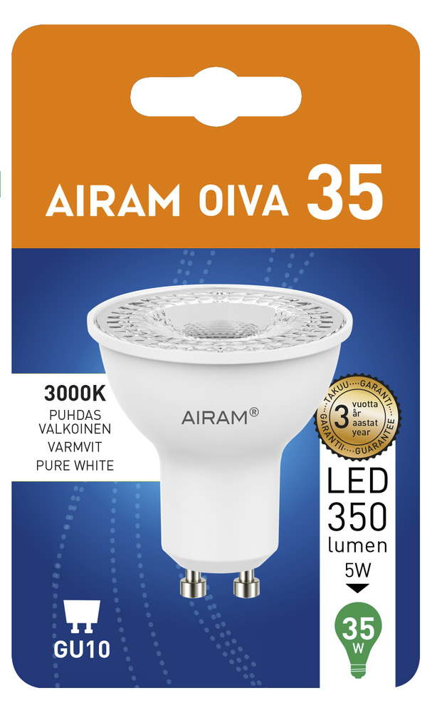 LED PAR16 5W/830 GU10 OIVA - Lamput GU10 kanta - 6435200248589 - 1