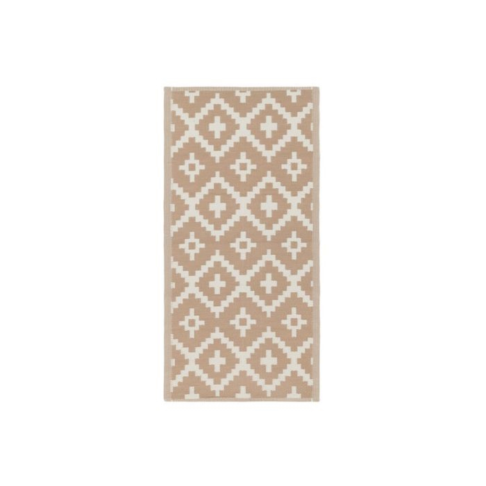 Muovimatto 90x180 cm beige valkoisella kuvioinnilla. - Lattiamatot - 6410416331669 - 1