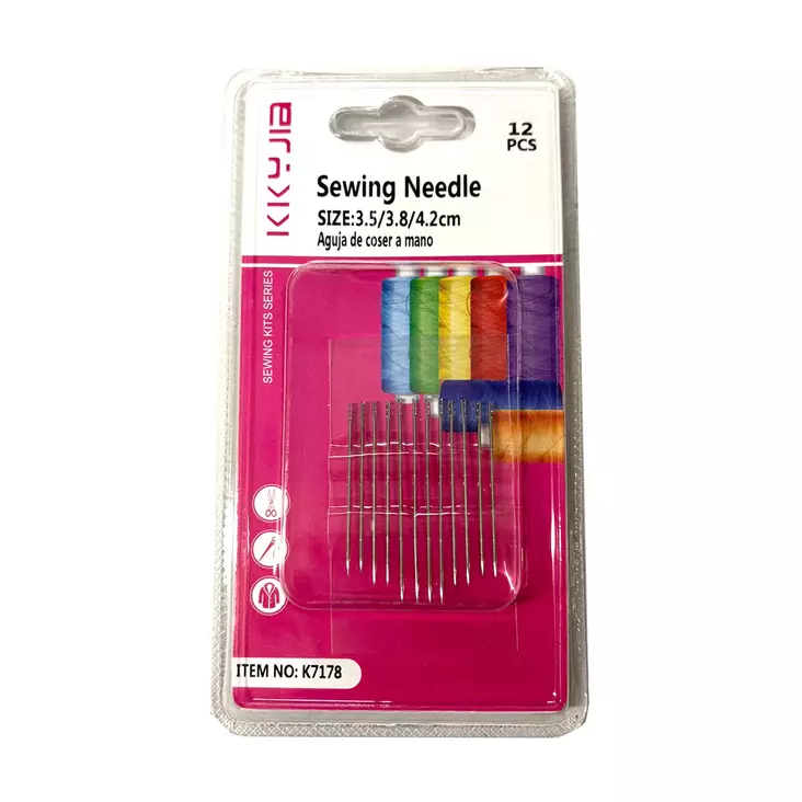 OMPELUNEULAT 35-42 mm 12kpl/pkt - Ompelulangat ja ompelutarvikkeet - 6438159386869 - 1