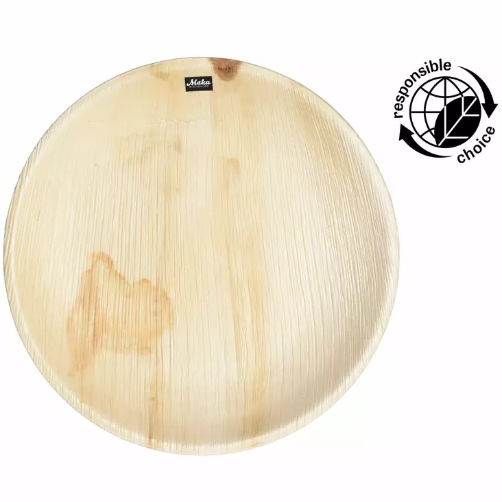Palmunlehtilautanen pyöreä 25 cm 10kpl Maku 100 % luonnontuote - Kertakäyttölautaset - 6410413048089 - 1