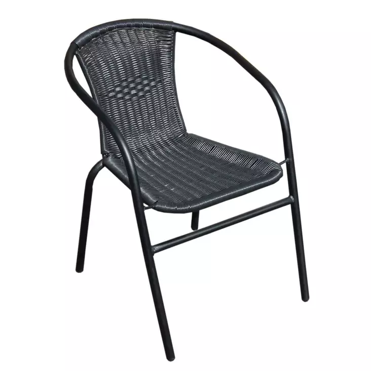 Musta polyrottinkinen parveketuoli. - Puutarhatuolit - 6438168084329 - 1