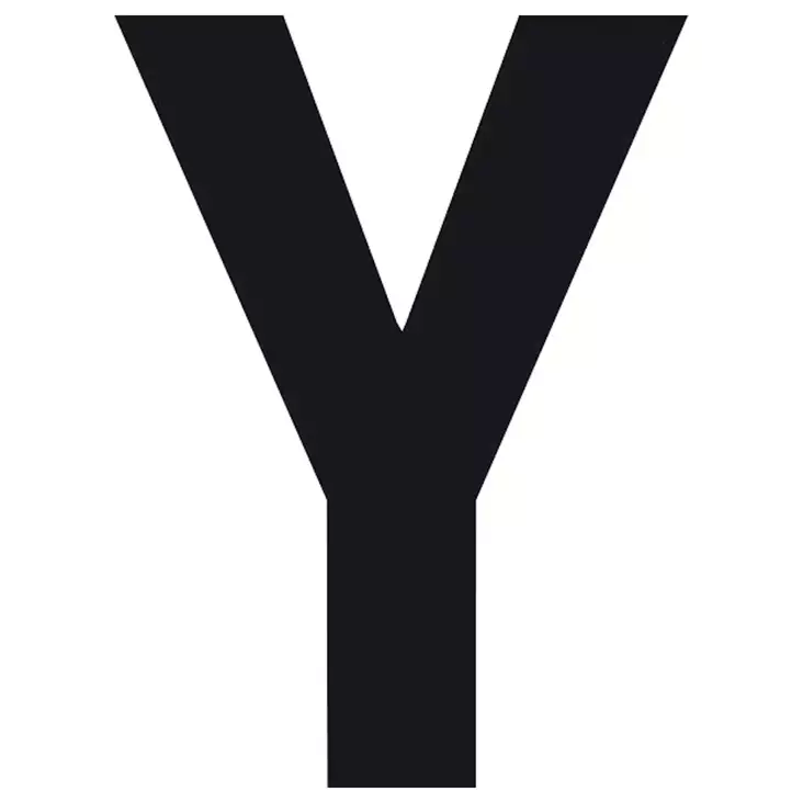 Pisla kirjaintarra y musta 8cm - Talonumerot ja -kirjaimet - 6414676008859 - 1