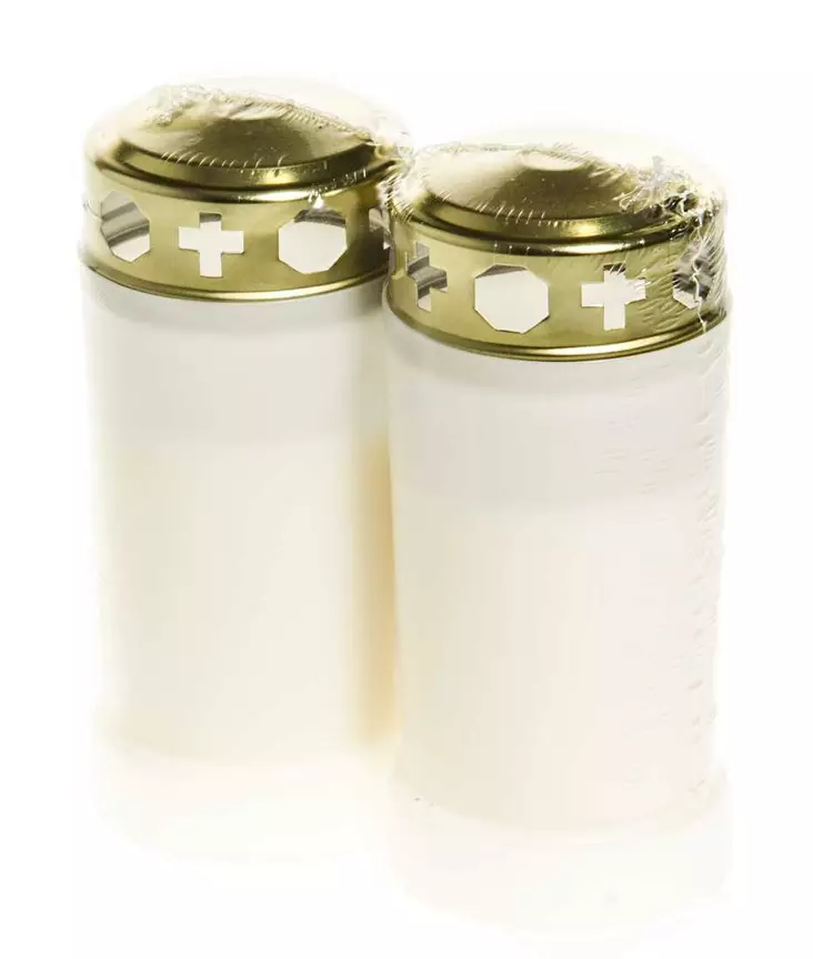 Hautakynttilä valkoinen 2 kpl 60h - Hautakynttilät - 6410412366979 - 1