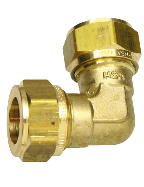 PUSERRUSKULMALIITIN 10 MM OPAL MESSINKI - Käyttövesiliittimet ja tarvikkeet - 6413820150239 - 1