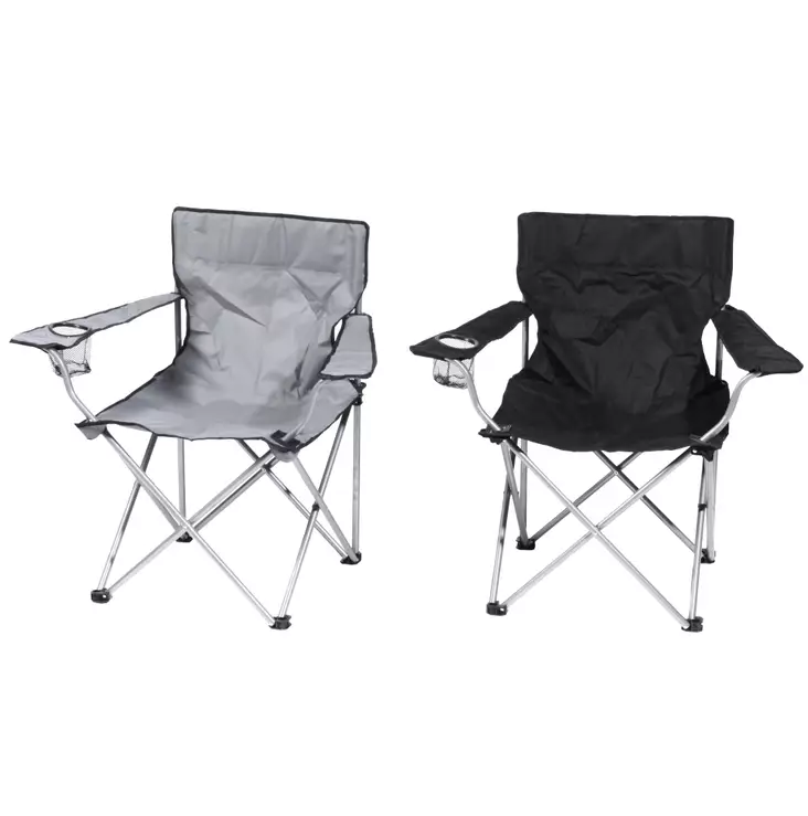 Retki lepotuoli käsinojilla harmaa & musta - Puutarhatuolit - 6410412216779 - 1