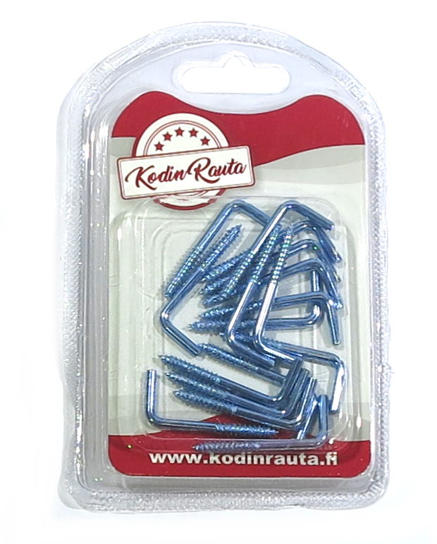 Sein=C3=A4koukku L-koukku 33mm 17kpl - Koukut, naulakot ja telineet - 6438417017689 - 1