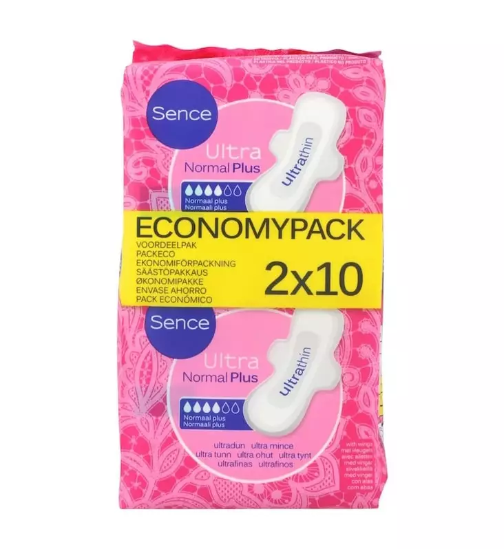 Sence side Normal Duo Pack 2X10KPL - Kuukautissiteet - 8718692411579 - 1