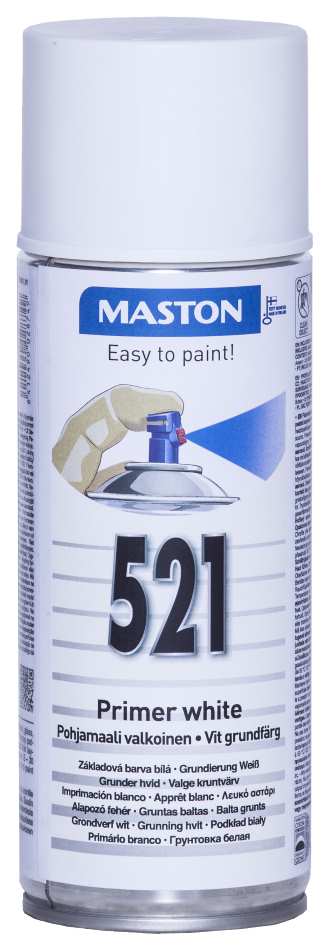 SPRAYMAALI POHJAMAALI VALKOINEN 521 400ML MASTON - Spraymaalit - 6412490028749 - 1