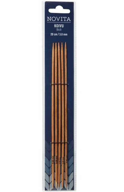 SUKKAPUIKKO 20cm 3,0mm Novita sukkapuikko koivu - Sukkapuikot - 6412619823019 - 1