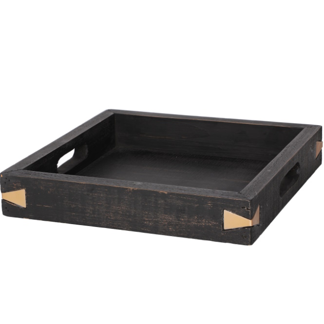 tarjotin musta roots 32x32,5cm - Tarjoilukulhot ja tarjoiluastiat - 6410416067889 - 1