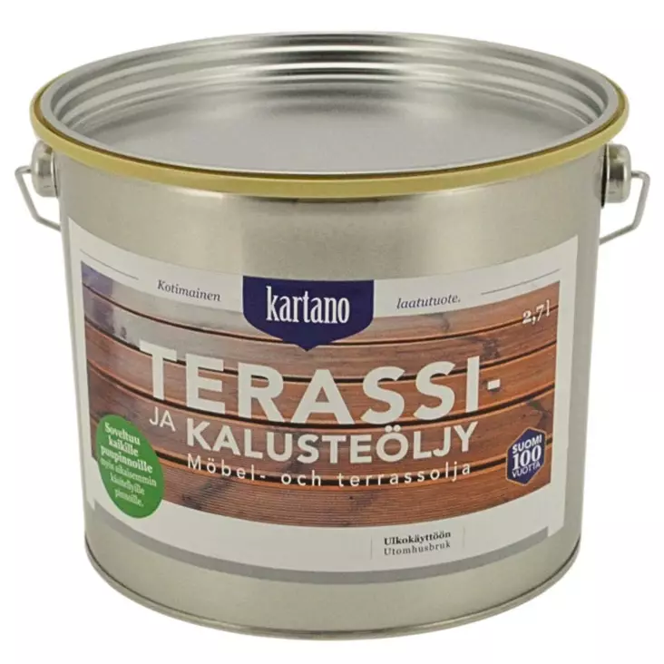 Terassi- ja kalusteöljy 2,7l Ruskea Kartano - Puuöljyt ja puunsuoja-aineet - 6438168098029 - 1