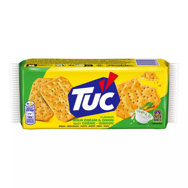 TUC 100G SOUR CREAM- ONION KEKSI - Leivät, keksit ja leivonnaiset - 5410041472509 - 1