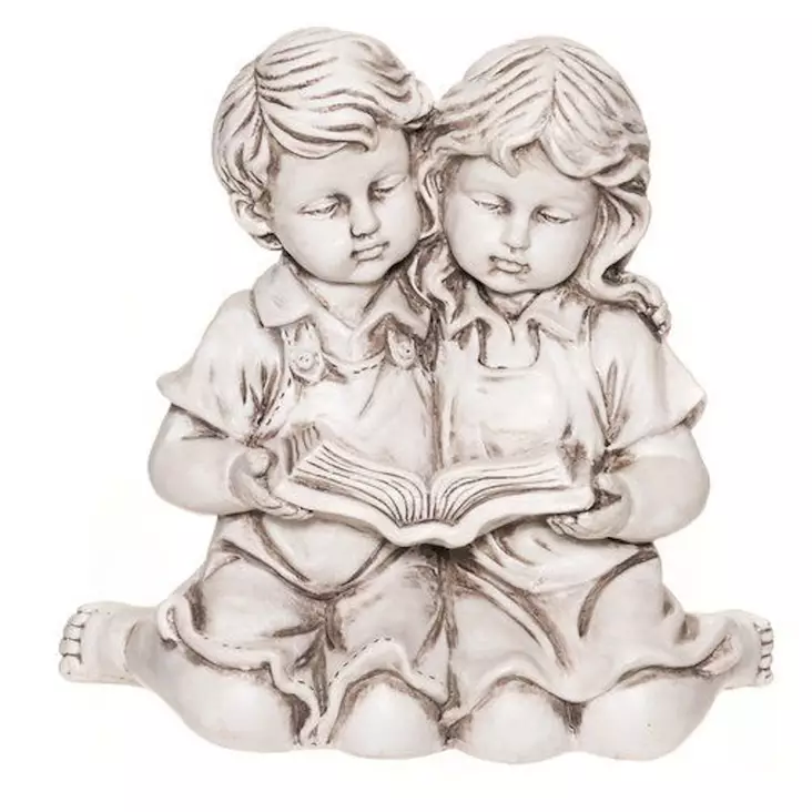 tytt=C3=B6 ja poika puutarhakoriste - Pihapatsaat ja veistokset - 6410416026459 - 1