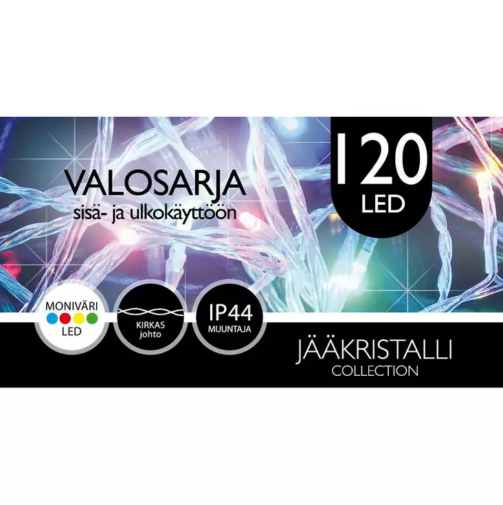 ULKOVALOSARJA LED 120Led Monivärinen - Valosarjat verkkovirta - 6438159119559 - 1