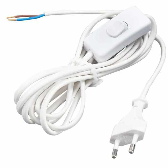 VÄLIKYTKINJOHTO VALAISIMELLE 2+0,5M VALKOINEN - Pistorasiat, haaroittimet ja kytkimet - 6438140994059 - 2