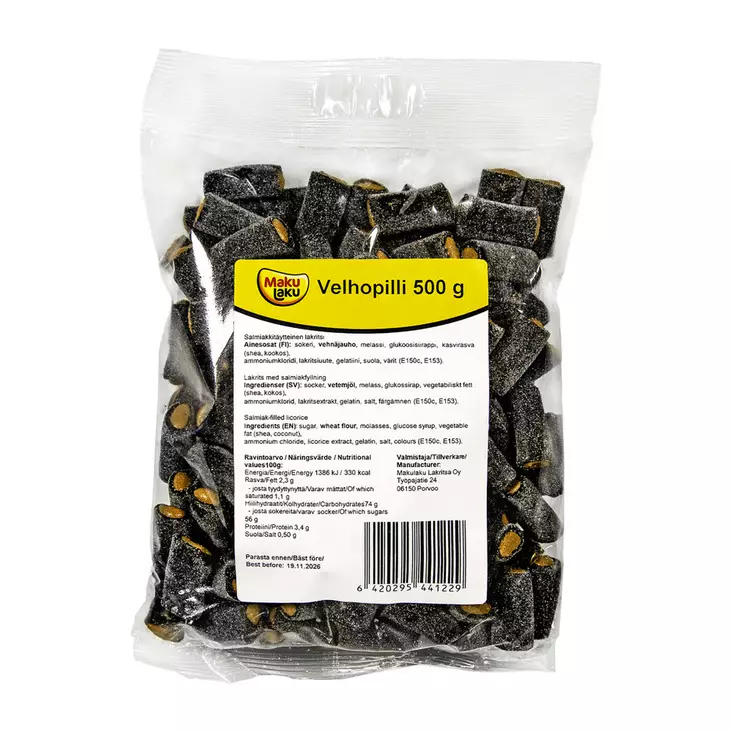 Velhopilli Makulaku 500g lakritsi - Makeiset ja naposteltavat - 6420295441229 - 1