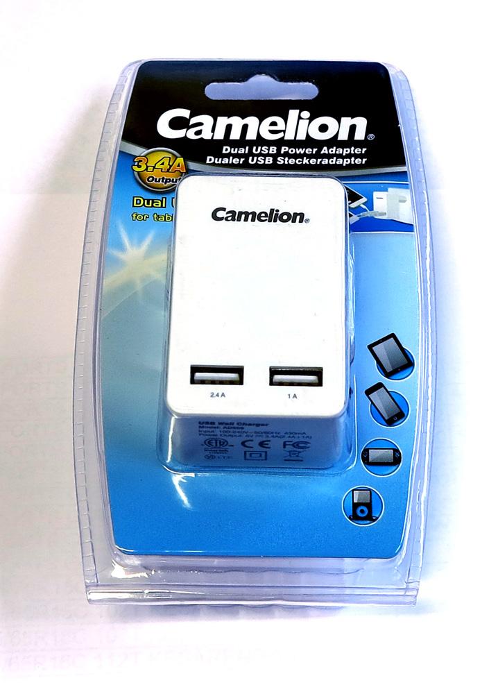 VIRTALÄHDE 2XUSB 3.4A CAMELION - Laturit, kaapelit ja varavirtalähteet - 4260216454769 - 1