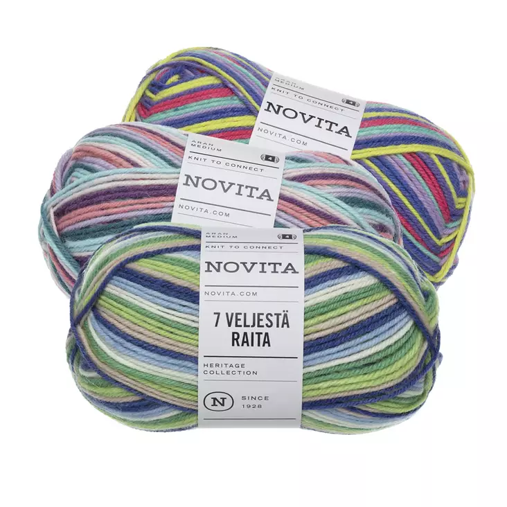 Novita 7 Veljestä Raita lanka - Sukkalangat - RAITALANKA - 1