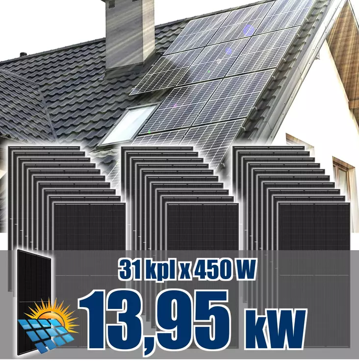 AURINKOPANEELI 450W MONO BLACK 31kpl - Aurinkopaneelit - 643816811231L - 1