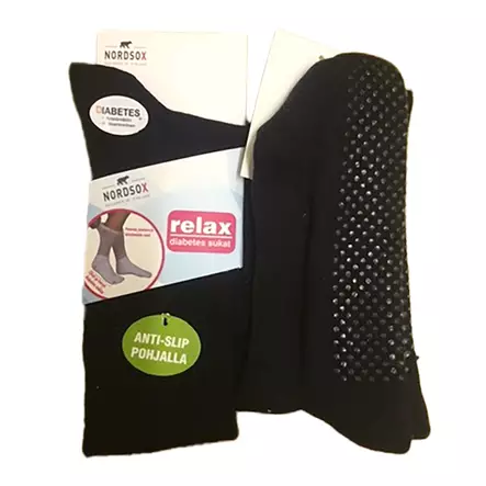Diabetessukat Non Slip musta, Nordsox - Naisten sukat ja sukkahousut - ND-NON-SLIP - 1