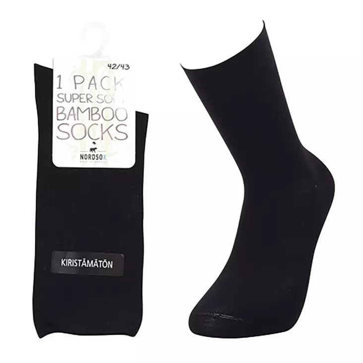 Miesten kiristämätön bambusukka, musta - Miesten sukat - M-B-RT - 1