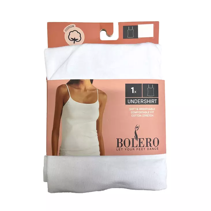 Naisten Puuvillatoppi spagettiolkain, valkoinen - Naisten paidat - NSTV - 1